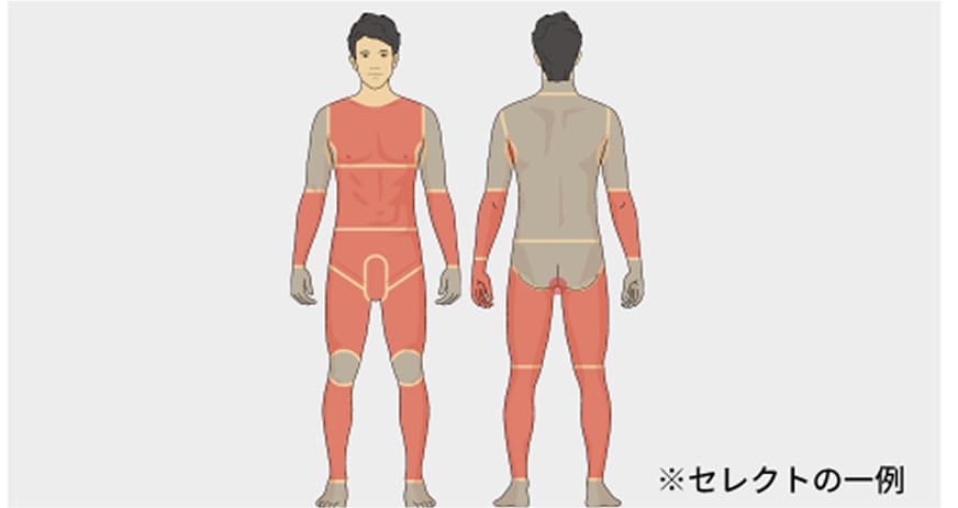 全身脱毛の範囲図